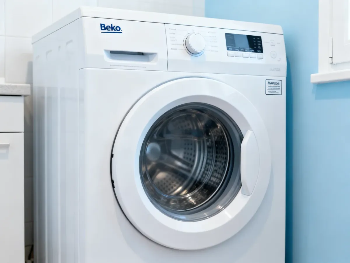 Pralka Beko z widoczną okolicą tabliczki znamionowej