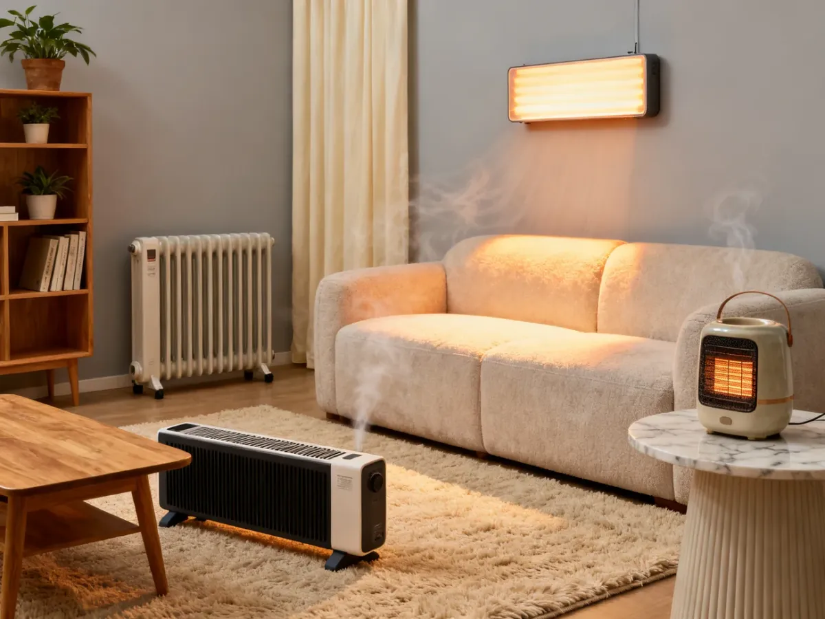 Różne rodzaje grzejników elektrycznych ogrzewających wnętrze